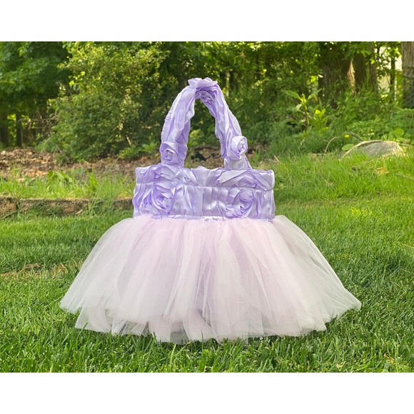 Princess Tote, Mermaid Bag, Bridesmaid Bag, Lavender Bag, Lilac Flower Girl Tote - Picture 1 of 3